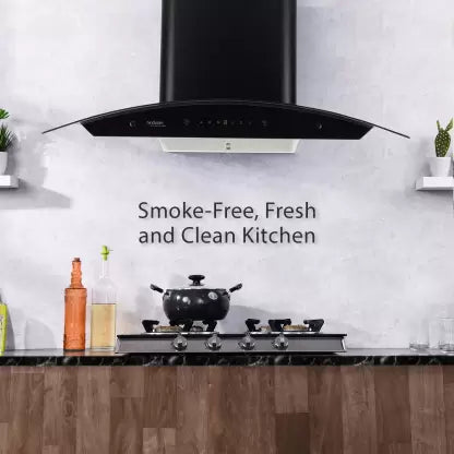 Hindware NEVIO PLUS BLACK 90 Auto Clean Wall Mounted Chimney (Black 1400 CMH)(OPEN BOX) Hindware NEVIO PLUS BLACK 90 Auto Clean Wall Mounted Chimney (Black 1400 CMH)(OPEN BOX)